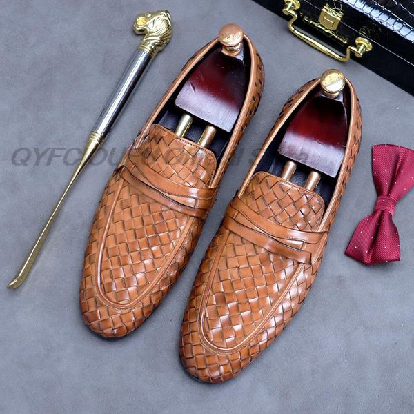 luxury men dress shoes genuine leather braided wedding loafers black brown business office formal slip on mens shoes
luxury men dress shoes genuine leather braided wedding loafers black brown business office formal slip on mens shoes