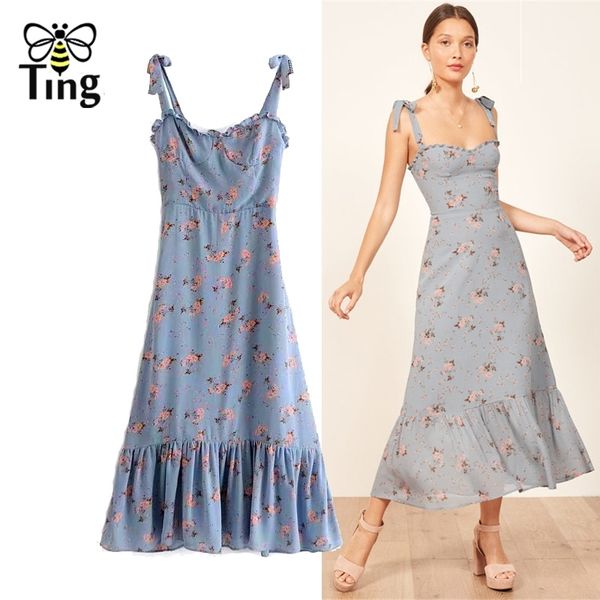 summer france chic floral ruffles midi dress boho strap tie up ruched casual back elastic fashion vestidos 210513, Black;gray
summer france chic floral ruffles midi dress boho strap tie up ruched casual back elastic fashion vestidos 210513, Black;gray