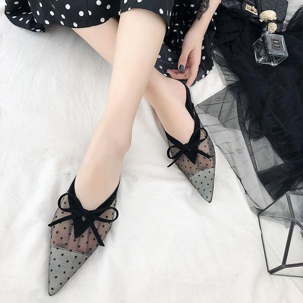 slippers 2021 summer lace bow roman-style half slippers, mesh pointed head baotou flat heel outdoor wear women's shoes, Black
slippers 2021 summer lace bow roman-style half slippers, mesh pointed head baotou flat heel outdoor wear women's shoes, Black