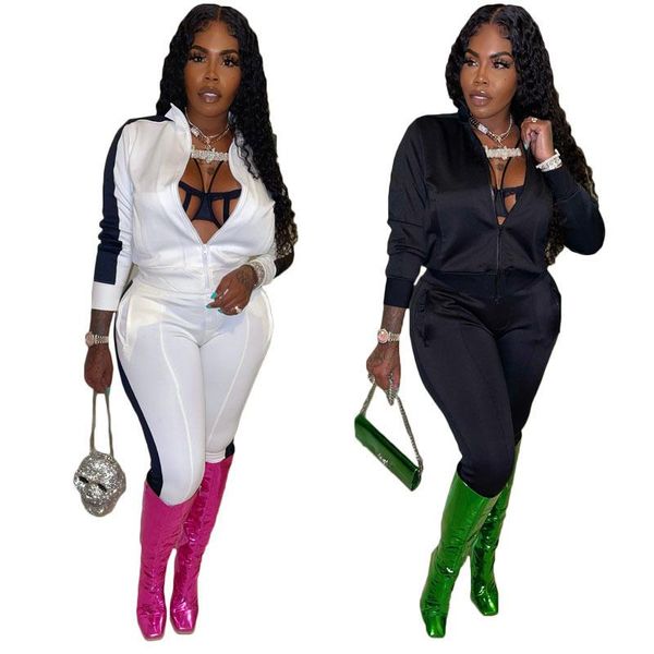 women's two piece pants hhdmv 2021 spring women street casual style suit long sleeve lapel zipper elastic lady 2 set, White
women's two piece pants hhdmv 2021 spring women street casual style suit long sleeve lapel zipper elastic lady 2 set, White