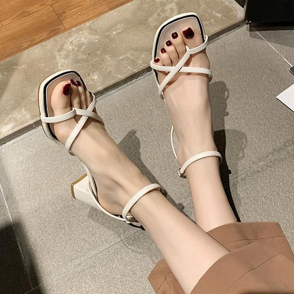 dress shoes 2021 summer women pu leather cross straps square toe high heels sandals ladies block female open thong, Black
dress shoes 2021 summer women pu leather cross straps square toe high heels sandals ladies block female open thong, Black