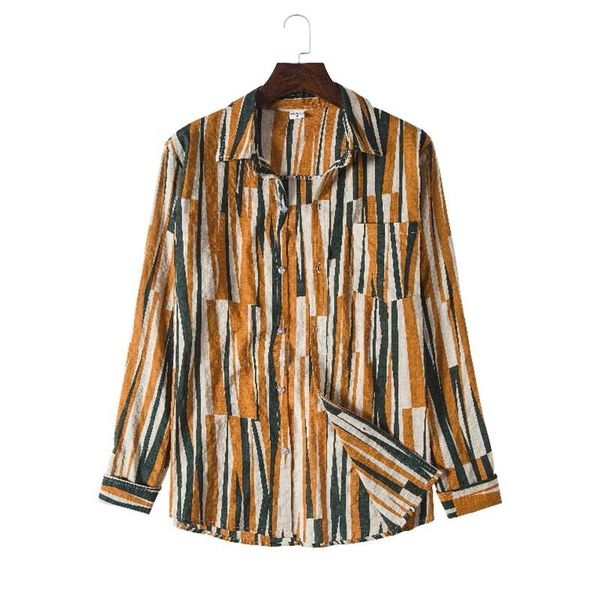 men's casual shirts feitong vintage clothes men cotton linen striped printed stand collar long sleeved shirt camisas masculinas, White;black
men's casual shirts feitong vintage clothes men cotton linen striped printed stand collar long sleeved shirt camisas masculinas, White;black