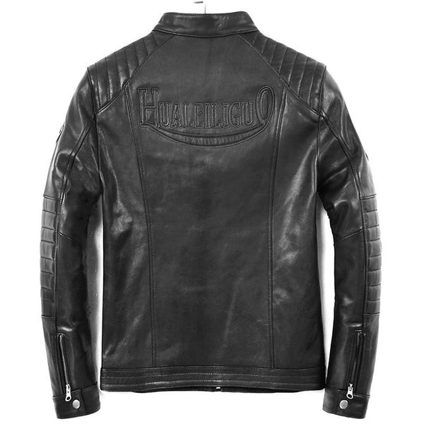women's leather & faux geniune men sheepskin jacket short slim motocycle spring autumn jaqueta de couro hl-022 mf224, Black
women's leather & faux geniune men sheepskin jacket short slim motocycle spring autumn jaqueta de couro hl-022 mf224, Black