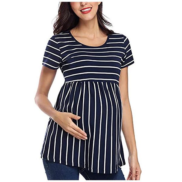 maternity dresses stripe t-shirt women pregnancy short sleeve t-shirts tees for pregnant soft breathable ladies summer ropa, White
maternity dresses stripe t-shirt women pregnancy short sleeve t-shirts tees for pregnant soft breathable ladies summer ropa, White