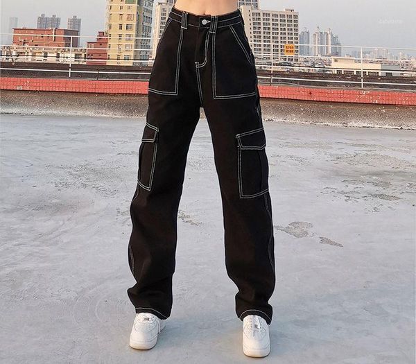 women's jeans weekeep pockets patchwork baggy fashion streetwear 100% cotton women denim trouser loose cargo pants korean harajuku, Blue
women's jeans weekeep pockets patchwork baggy fashion streetwear 100% cotton women denim trouser loose cargo pants korean harajuku, Blue