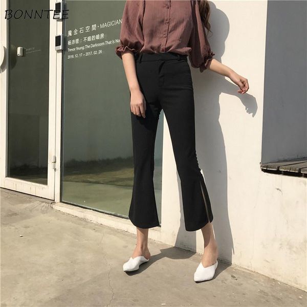 women's pants & capris women slim elegant black retro high waist ankle-length ladies flare pant all-match korean style womens leisure d, Black;white
women's pants & capris women slim elegant black retro high waist ankle-length ladies flare pant all-match korean style womens leisure d, Black;white