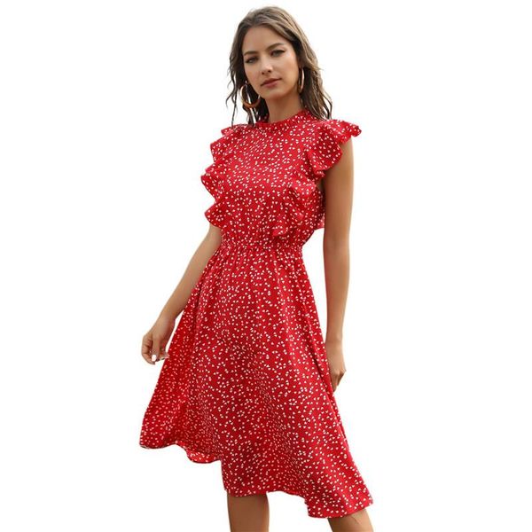 casual dresses butterfly sleeve ruffles dress women wholesale 2021 summer dot print medium long chiffon red for daily wear, Black;gray
casual dresses butterfly sleeve ruffles dress women wholesale 2021 summer dot print medium long chiffon red for daily wear, Black;gray