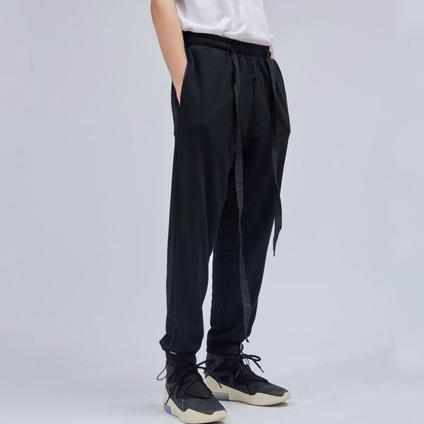 shorts ribboned belt sweatpants hip hop kanye loose jogger pants elastic cuffs cotton trousers, White;black
shorts ribboned belt sweatpants hip hop kanye loose jogger pants elastic cuffs cotton trousers, White;black