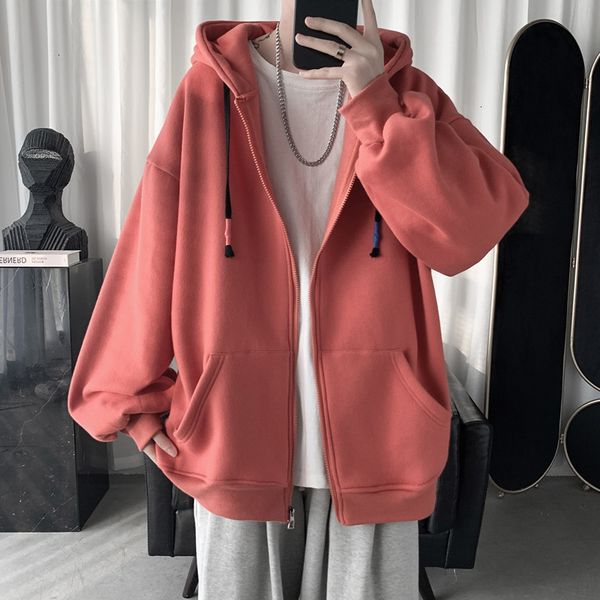 and hooded spring sweater men's autumn versatile loose casual cardigan solid color simple handsome fashion coat, Black
and hooded spring sweater men's autumn versatile loose casual cardigan solid color simple handsome fashion coat, Black