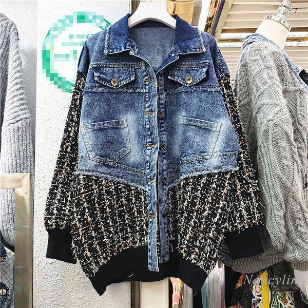 women's jackets denim coat women autumn 2021 fashionable temperamental all-match retro tweed jacket loose streetwear manteau femme, Black;brown
women's jackets denim coat women autumn 2021 fashionable temperamental all-match retro tweed jacket loose streetwear manteau femme, Black;brown