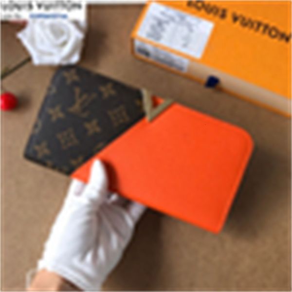 designer luxury m56174 two-tone splicing wallet orange women real leather long wallets chain wallet pouches key card holders phone brand cas, Red;black