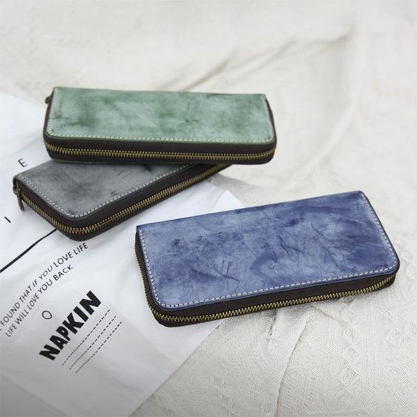 wallets 2021 original handmade vintage leather men's and women's wallet long, Red;black
wallets 2021 original handmade vintage leather men's and women's wallet long, Red;black
