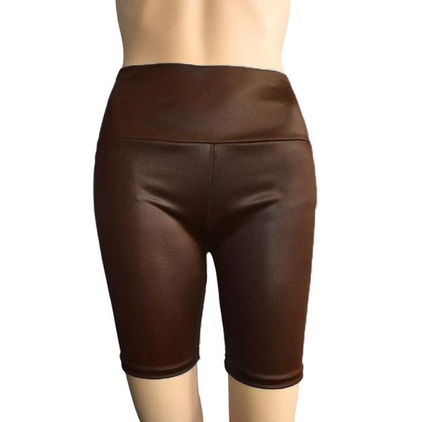 women short pants 2021 faux leather shorts slim casual elastic waist women's, White;black
women short pants 2021 faux leather shorts slim casual elastic waist women's, White;black