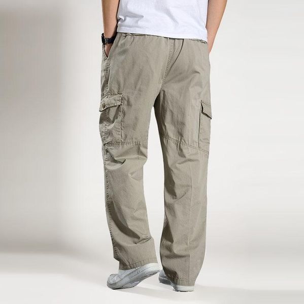 men's pants 2021 brand casual men cargo cotton loose trousers mens overalls multi pocket straight joggers homme 6xl, Black
men's pants 2021 brand casual men cargo cotton loose trousers mens overalls multi pocket straight joggers homme 6xl, Black