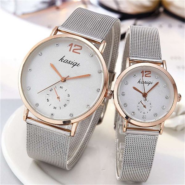 watch fashion creative steel band women's men's couple pair quartz, Slivery;brown
watch fashion creative steel band women's men's couple pair quartz, Slivery;brown