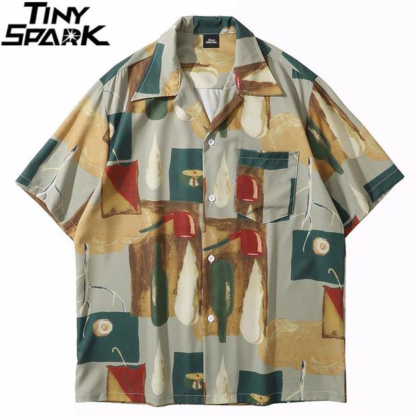 men hawaiian shirt hip hop streetwear painting print beach summer short sleeve aloha harajuku casual men's shirts, White;black
men hawaiian shirt hip hop streetwear painting print beach summer short sleeve aloha harajuku casual men's shirts, White;black