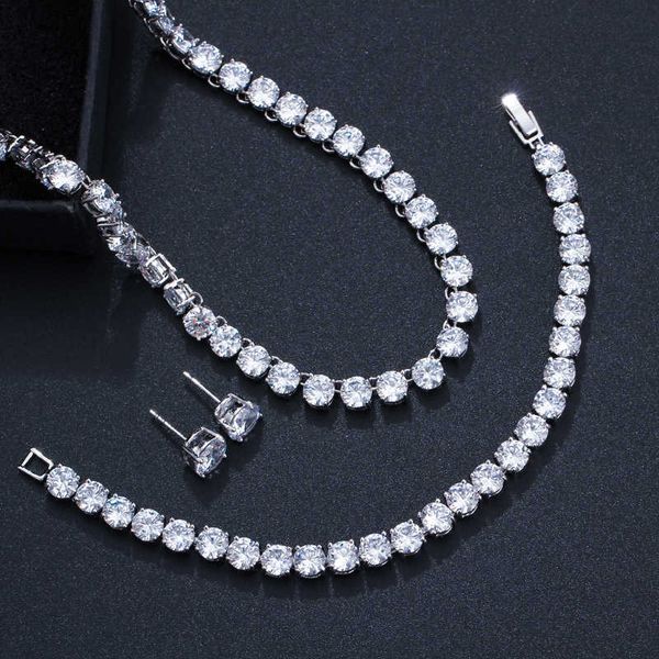 luxury clear round shaped cubic zirconia womens choker necklace earrings and bracelet jewelry sets for women t062 210714, Silver
luxury clear round shaped cubic zirconia womens choker necklace earrings and bracelet jewelry sets for women t062 210714, Silver