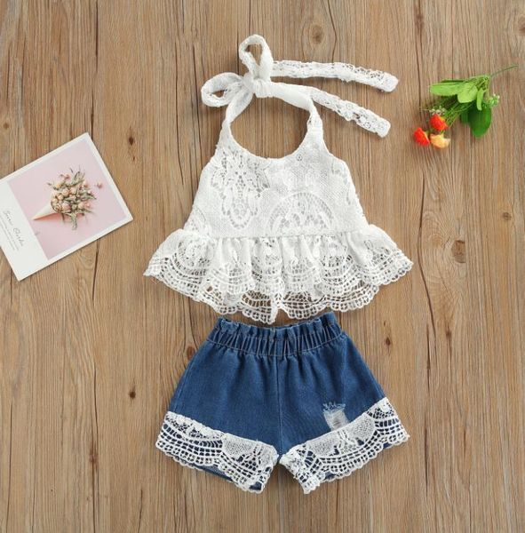 infant camisole + shorts halter neck design with lace stitching sweet style summer clothing sets, White
infant camisole + shorts halter neck design with lace stitching sweet style summer clothing sets, White