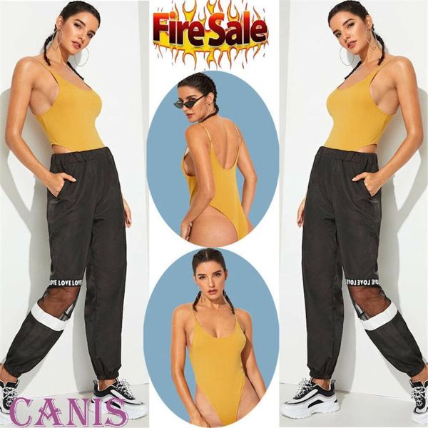 women's jumpsuits & rompers 2021 brand fashion solid yellow sleeveless stretch bodysuit ladies body leotard t-shirt s l xl, Black;white
women's jumpsuits & rompers 2021 brand fashion solid yellow sleeveless stretch bodysuit ladies body leotard t-shirt s l xl, Black;white