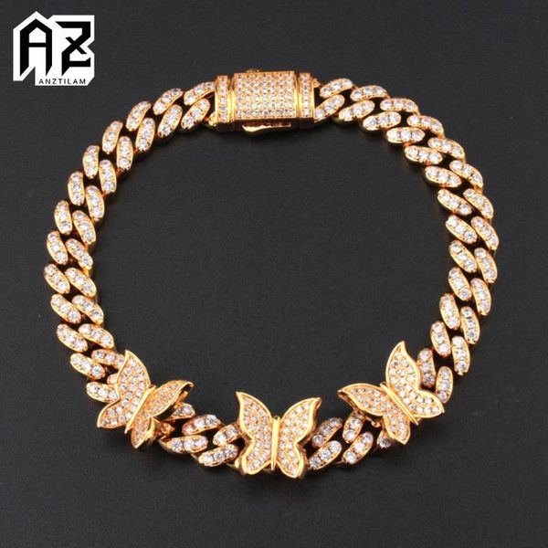 link, chain az 8mm iced out butterfly cuban link bracelets for men women with bling zircon stone hip hop miami goth jewelry, Black
link, chain az 8mm iced out butterfly cuban link bracelets for men women with bling zircon stone hip hop miami goth jewelry, Black