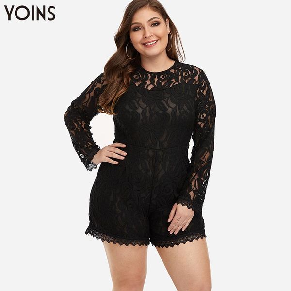 women's jumpsuits & rompers yoins elegant plus size hollow round neck lace long sleeve romper women 2021 spring autumn bodysuit playsui, Black;white
women's jumpsuits & rompers yoins elegant plus size hollow round neck lace long sleeve romper women 2021 spring autumn bodysuit playsui, Black;white