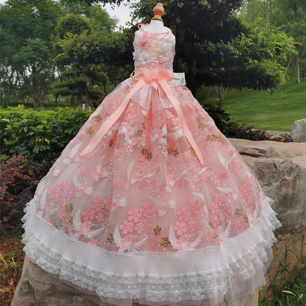 handmade dog apparel pet dress birds sing vigorous pink embroidery pearl flowers lace skirt dancing party tailing wedding gown
handmade dog apparel pet dress birds sing vigorous pink embroidery pearl flowers lace skirt dancing party tailing wedding gown