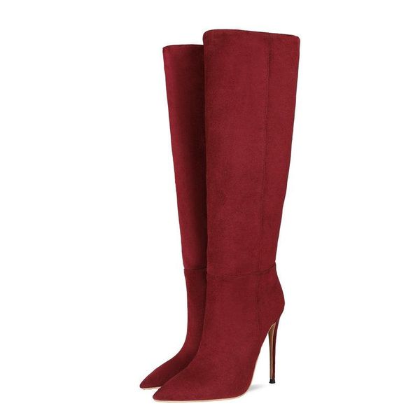 boots faux suede lady knee high autumn winter plush lining warm women's shoes fashion pointed thin heel zipper knight, Black
boots faux suede lady knee high autumn winter plush lining warm women's shoes fashion pointed thin heel zipper knight, Black