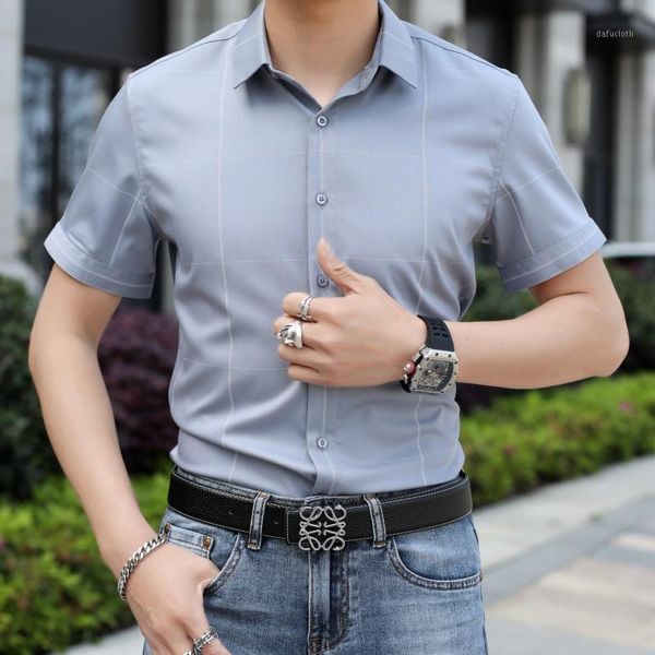 men's casual shirts summer plaid short sleeve shirt and non iron business korean slim, White;black
men's casual shirts summer plaid short sleeve shirt and non iron business korean slim, White;black