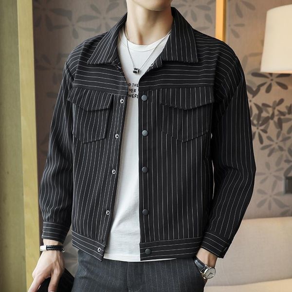 men's jackets 2021 all-match slim casual korean style trendy striped student handsome spring and autumn jacket, Black;brown
men's jackets 2021 all-match slim casual korean style trendy striped student handsome spring and autumn jacket, Black;brown