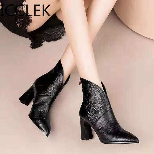 women's ankle boots pointed toe high heels pumps autumn winter night club shoes woman square heel black boots fur boots 210428
women's ankle boots pointed toe high heels pumps autumn winter night club shoes woman square heel black boots fur boots 210428