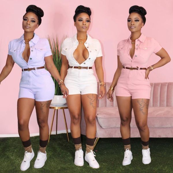 women's jumpsuits & rompers jumpsuit women summer 2021 solid color short-sleeved lapel single-breasted slim shorts macacao feminino, Black;white
women's jumpsuits & rompers jumpsuit women summer 2021 solid color short-sleeved lapel single-breasted slim shorts macacao feminino, Black;white