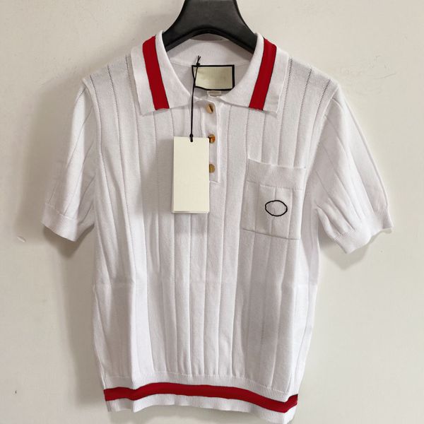 women classic knit summer short sleeve fashion letter pattern womens lapel neck polo tees, White
women classic knit summer short sleeve fashion letter pattern womens lapel neck polo tees, White