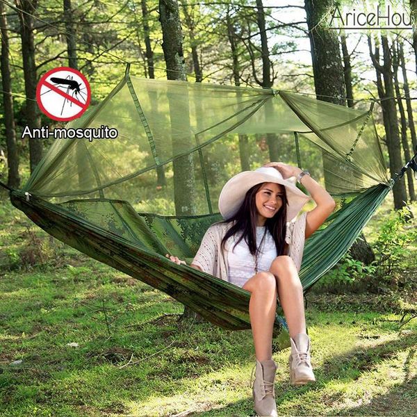 camp furniture 1-2 person portable outdoor camping hammock go swing with mosquito net ultralight hunting tourist tent
camp furniture 1-2 person portable outdoor camping hammock go swing with mosquito net ultralight hunting tourist tent