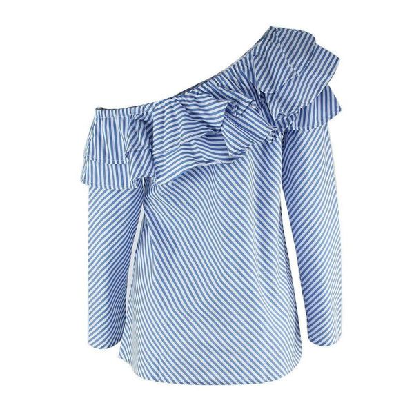 fashion women ladies blouse striped party holiday ruffle frill casual shirt women's blouses & shirts, White
fashion women ladies blouse striped party holiday ruffle frill casual shirt women's blouses & shirts, White