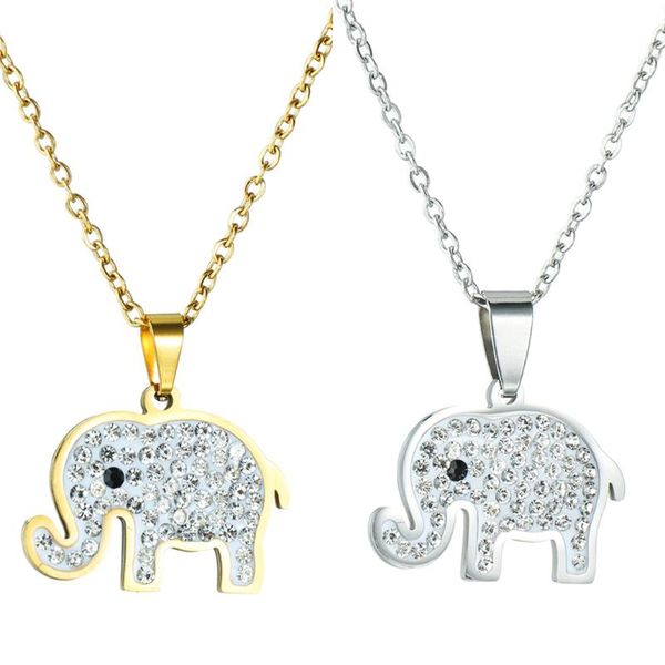 pendant necklaces charm crystal elephant necklace copper gold color long chain for women party birthday jewelry gift wholesale, Silver
pendant necklaces charm crystal elephant necklace copper gold color long chain for women party birthday jewelry gift wholesale, Silver