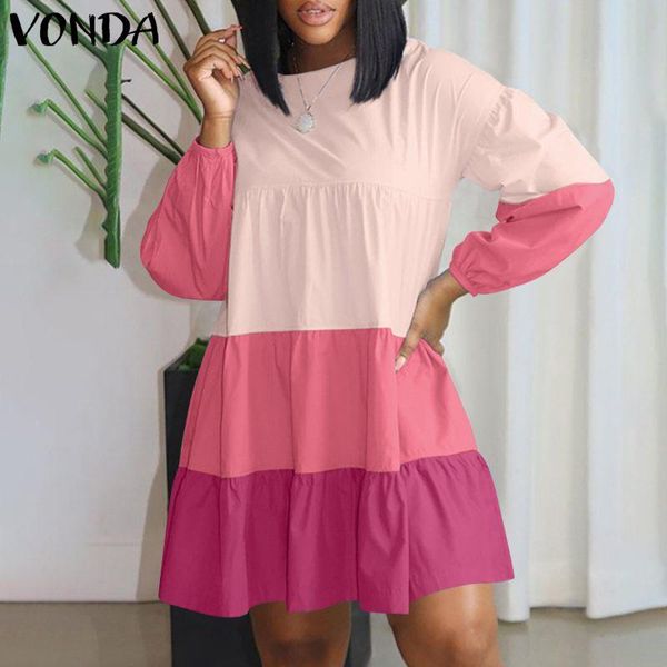 casual dresses women spring dress 2021 vonda vintage long sleeve ruffled bohemian sundress solid color party vestido femme robe, Black;gray
casual dresses women spring dress 2021 vonda vintage long sleeve ruffled bohemian sundress solid color party vestido femme robe, Black;gray