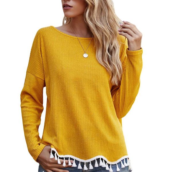 women's t-shirt autumn casual loose harajuku drop shoulder long sleeve tassel solid color t shirt woment0042a, White
women's t-shirt autumn casual loose harajuku drop shoulder long sleeve tassel solid color t shirt woment0042a, White