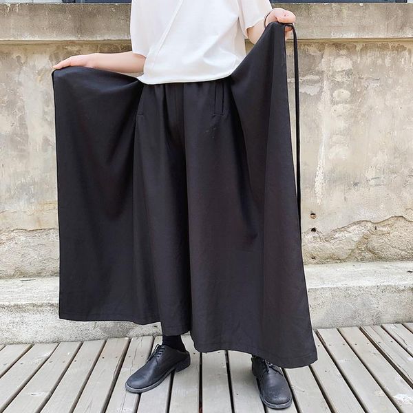 men's pants men elastic waist ribbons punk hip hop wide leg harem culottes japanese vintage skirt plus size joggers, Black
men's pants men elastic waist ribbons punk hip hop wide leg harem culottes japanese vintage skirt plus size joggers, Black