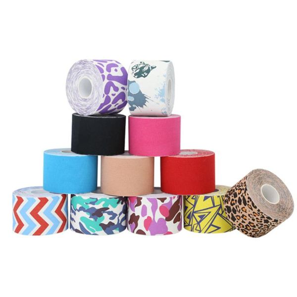 elastic sport bandage tape knee protector self adhesive cotton elasast kinesiology muscle for gym elbow & pads, Black;gray
