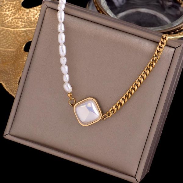 chains stainless steel natural fresh water small pearl white fritillaria splicing choker light luxury temperament collarbone chain, Silver
chains stainless steel natural fresh water small pearl white fritillaria splicing choker light luxury temperament collarbone chain, Silver