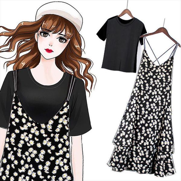 summer clothes cotton t shirt womens tracksuits long strapless floral printed dress 2 piece set fashion loose casual suits z10, Gray
summer clothes cotton t shirt womens tracksuits long strapless floral printed dress 2 piece set fashion loose casual suits z10, Gray