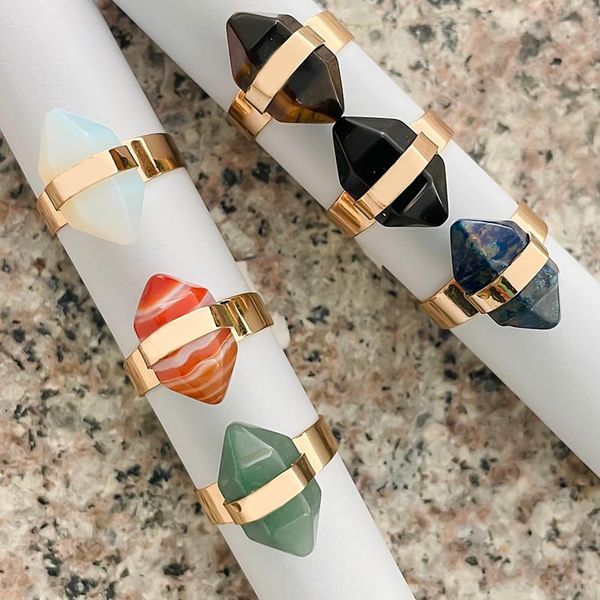 wedding rings vintage hexagonal column natural stone for women fashion gold color alloy opening adjustable jewelry accessory, Slivery;golden
wedding rings vintage hexagonal column natural stone for women fashion gold color alloy opening adjustable jewelry accessory, Slivery;golden