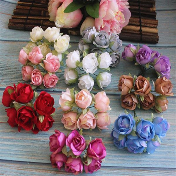 bunch of 6 pcs handmade mini silk roses bouquet artificial flower wedding decoration diy wreath clip art fake decoratio decorative flowers &
bunch of 6 pcs handmade mini silk roses bouquet artificial flower wedding decoration diy wreath clip art fake decoratio decorative flowers &