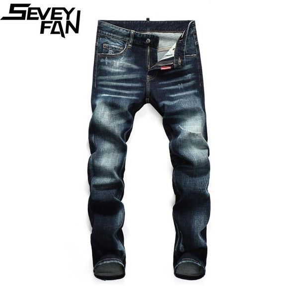 men's skinny ripped jeans distressed washed pencil denim pants stretch slim trousers male, Blue
men's skinny ripped jeans distressed washed pencil denim pants stretch slim trousers male, Blue