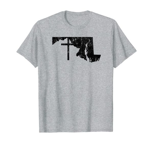 state of maryland with cross abt890a t-shirt, White;black 
state of maryland with cross abt890a t-shirt, White;black