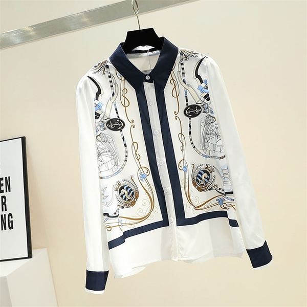 women's spring autumn blouses retro french style contrasting color lapel print slim long sleeve female ll330 210506, White
women's spring autumn blouses retro french style contrasting color lapel print slim long sleeve female ll330 210506, White