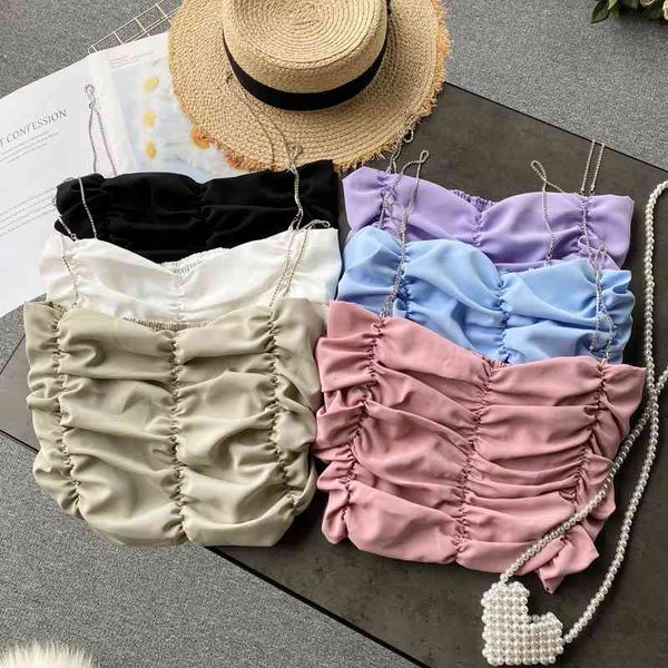 women's tanks & camis summer vintage satin tanks chain camisole folds covering meat wrapped chest wearing bra womens, White
women's tanks & camis summer vintage satin tanks chain camisole folds covering meat wrapped chest wearing bra womens, White