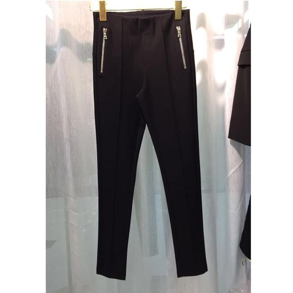 women's pants & capris 10.19 2021 autumn elastic waist double zipper decoration black pencil small feet, Black;white
women's pants & capris 10.19 2021 autumn elastic waist double zipper decoration black pencil small feet, Black;white