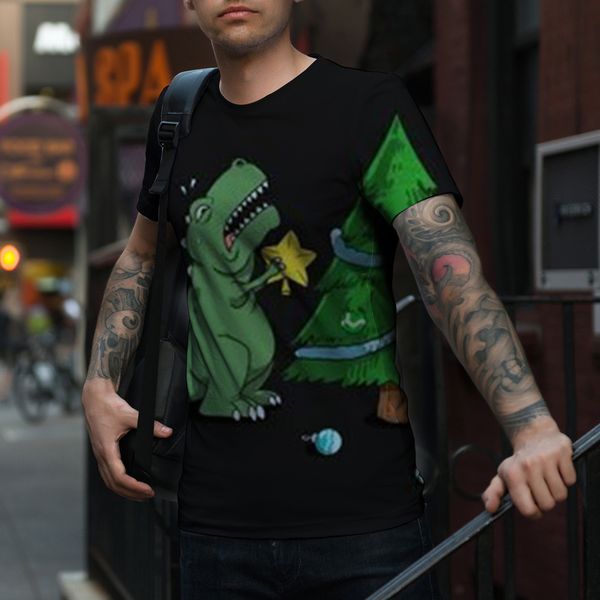 men's little green dragon 3d printing fashion christmas short sleeves breathable and beautiful, suitable for daily street shooting part, White;black
men's little green dragon 3d printing fashion christmas short sleeves breathable and beautiful, suitable for daily street shooting part, White;black