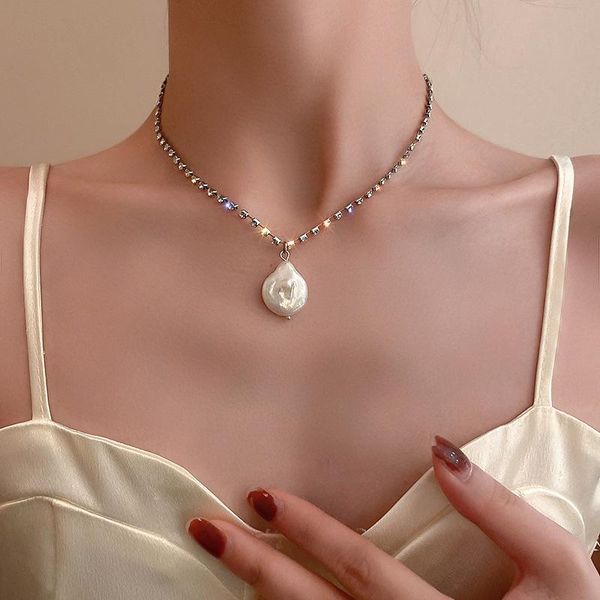 pendant necklaces u-magical shining exquisite rhinestone chain necklace for women irregular simulation pearl metallic jewellery, Silver
pendant necklaces u-magical shining exquisite rhinestone chain necklace for women irregular simulation pearl metallic jewellery, Silver